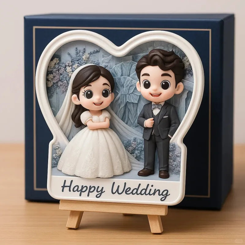 Custom 3D Mini Figurine Decors with Wooden Holder Personalized Unique Home Decor Birthday Gift Wedding Gift Toy For Celebration