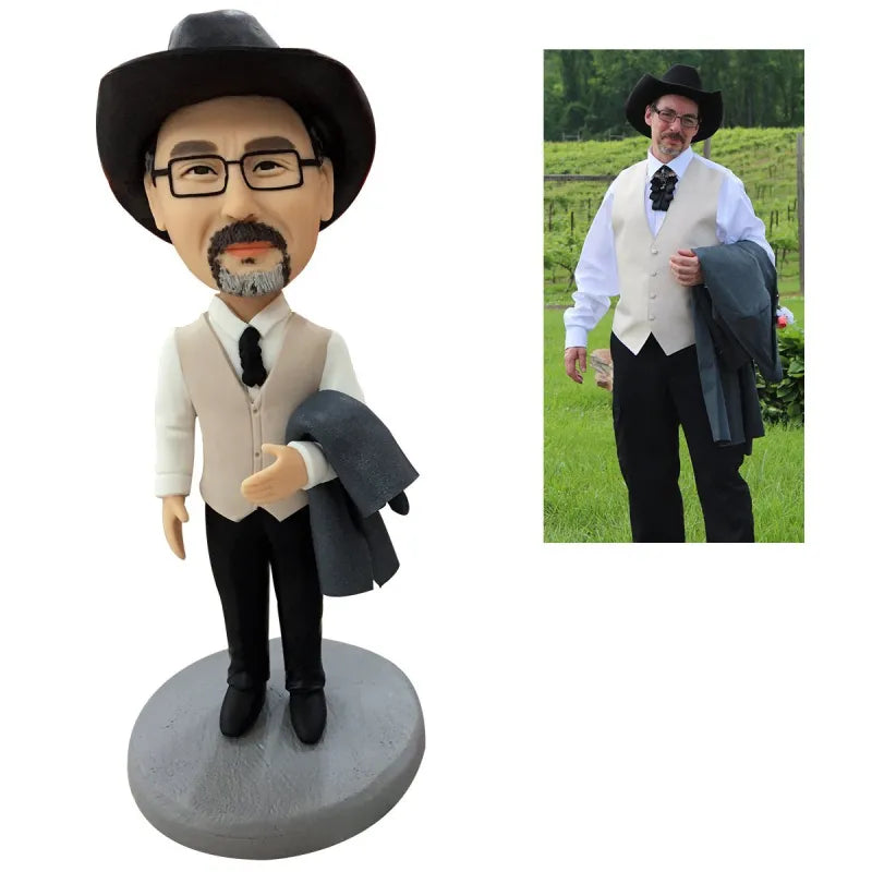 Custom 3D Personalized Bobblehead Figurine - Handmade Polymer Clay Statues from Your Photo, Unique Anniversary, Wedding & Birthday Gift