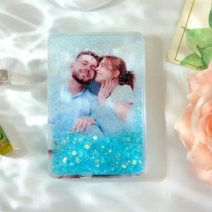 Custom Quicksand Fridge Magnet Personalized Photo Refrigerator Magnet Home Decoration Birthday Gifts