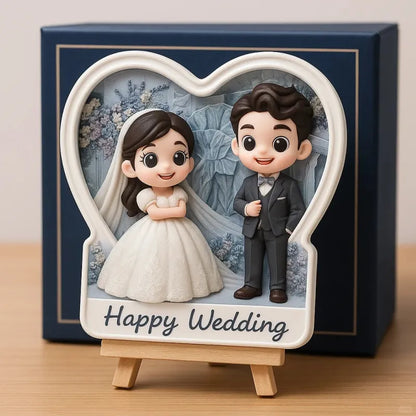 Custom 3D Mini Figurine Decors with Wooden Holder Personalized Unique Home Decor Birthday Gift Wedding Gift Toy For Celebration