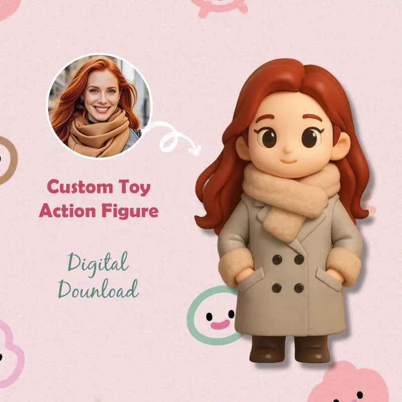 Custom 1 Person 3D Mini Figure From Your Photo Personalized Toy Figure Gifts For Kids (Production Time: 10-15 Business Days)