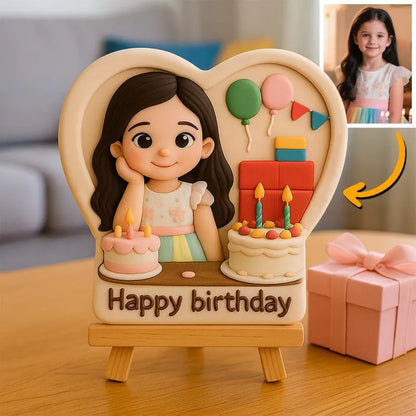 Custom 3D Mini Figurine Decors with Wooden Holder Personalized Unique Home Decor Birthday Gift Wedding Gift Toy For Celebration