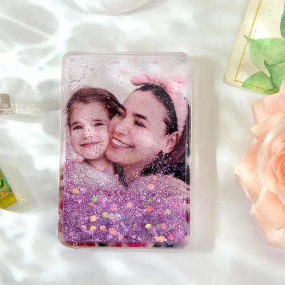 Custom Quicksand Fridge Magnet Personalized Photo Refrigerator Magnet Home Decoration Birthday Gifts