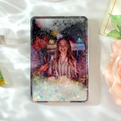 Custom Quicksand Fridge Magnet Personalized Photo Refrigerator Magnet Home Decoration Birthday Gifts