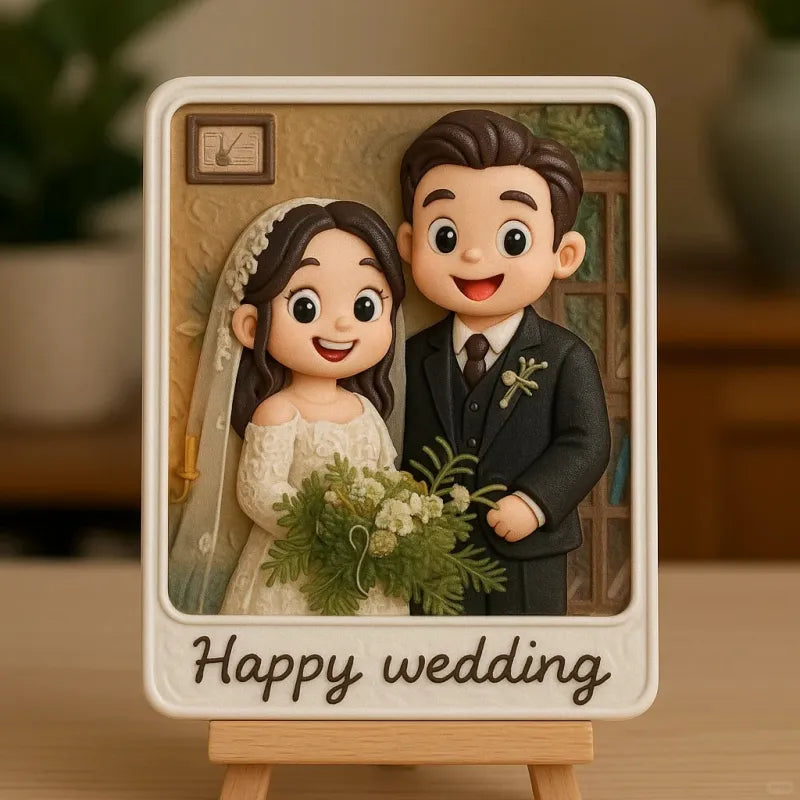 Custom 3D Mini Figurine Decors with Wooden Holder Personalized Unique Home Decor Birthday Gift Wedding Gift Toy For Celebration