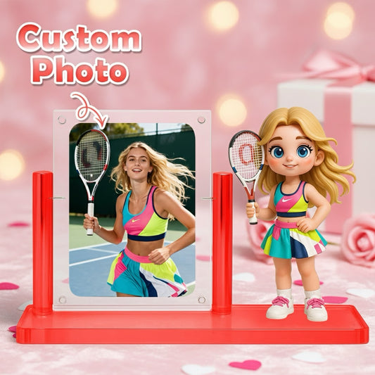 Custom 1 Person 3D Mini Figure with Colorful Base and Photo Personalized Toy Figure Birthday Gift (Production Time: 10-15 Business Days)
