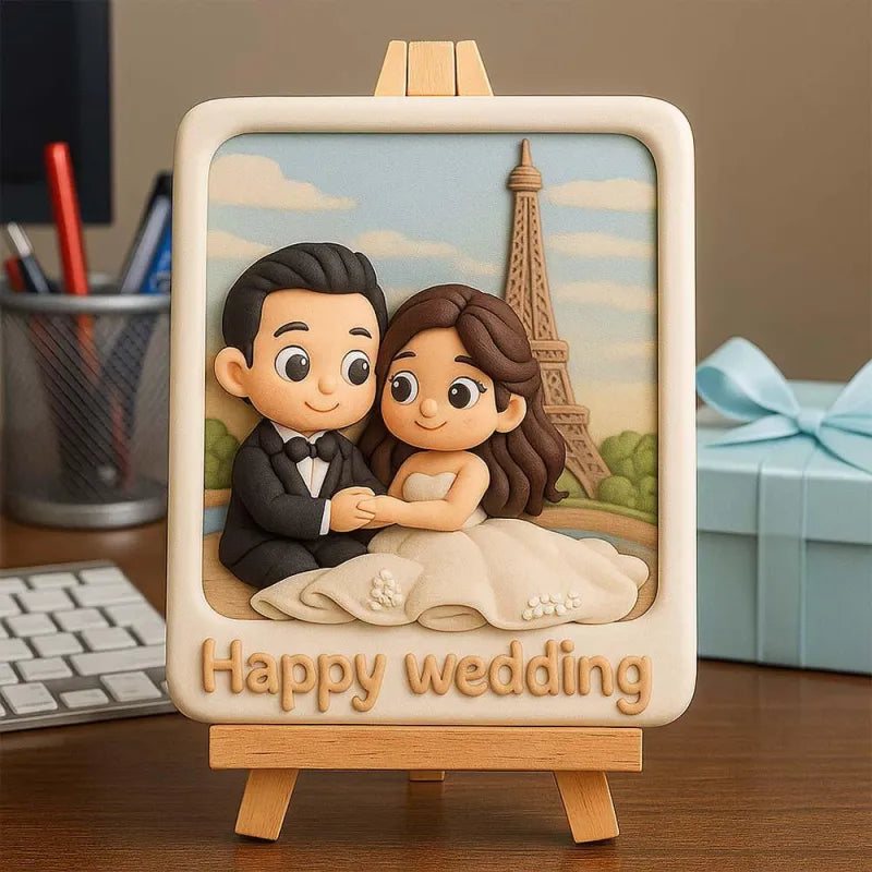 Custom 3D Mini Figurine Decors with Wooden Holder Personalized Unique Home Decor Birthday Gift Wedding Gift Toy For Celebration