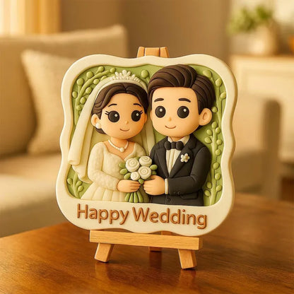 Custom 3D Mini Figurine Decors with Wooden Holder Personalized Unique Home Decor Birthday Gift Wedding Gift Toy For Celebration