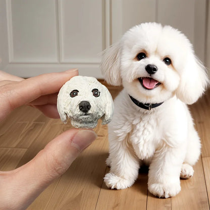 Custom Pet Face Brooch - 3D Personalized Animal Portrait Pin, Handmade Clay Jewelry, Unique Gift for Pet Lovers & Pet Memorial