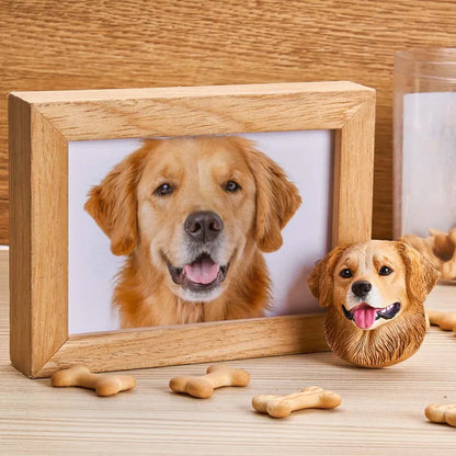 Custom Photo 3D Plaster Pet Portrait Refrigerator Magnet for Pet Lovers