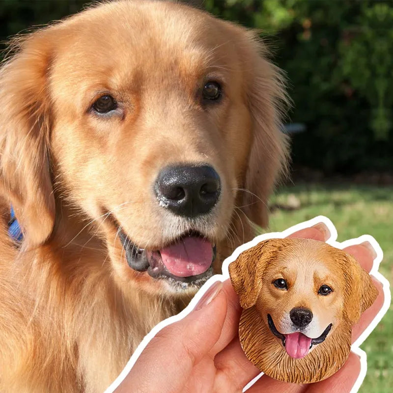 Custom Photo 3D Plaster Pet Portrait Refrigerator Magnet for Pet Lovers