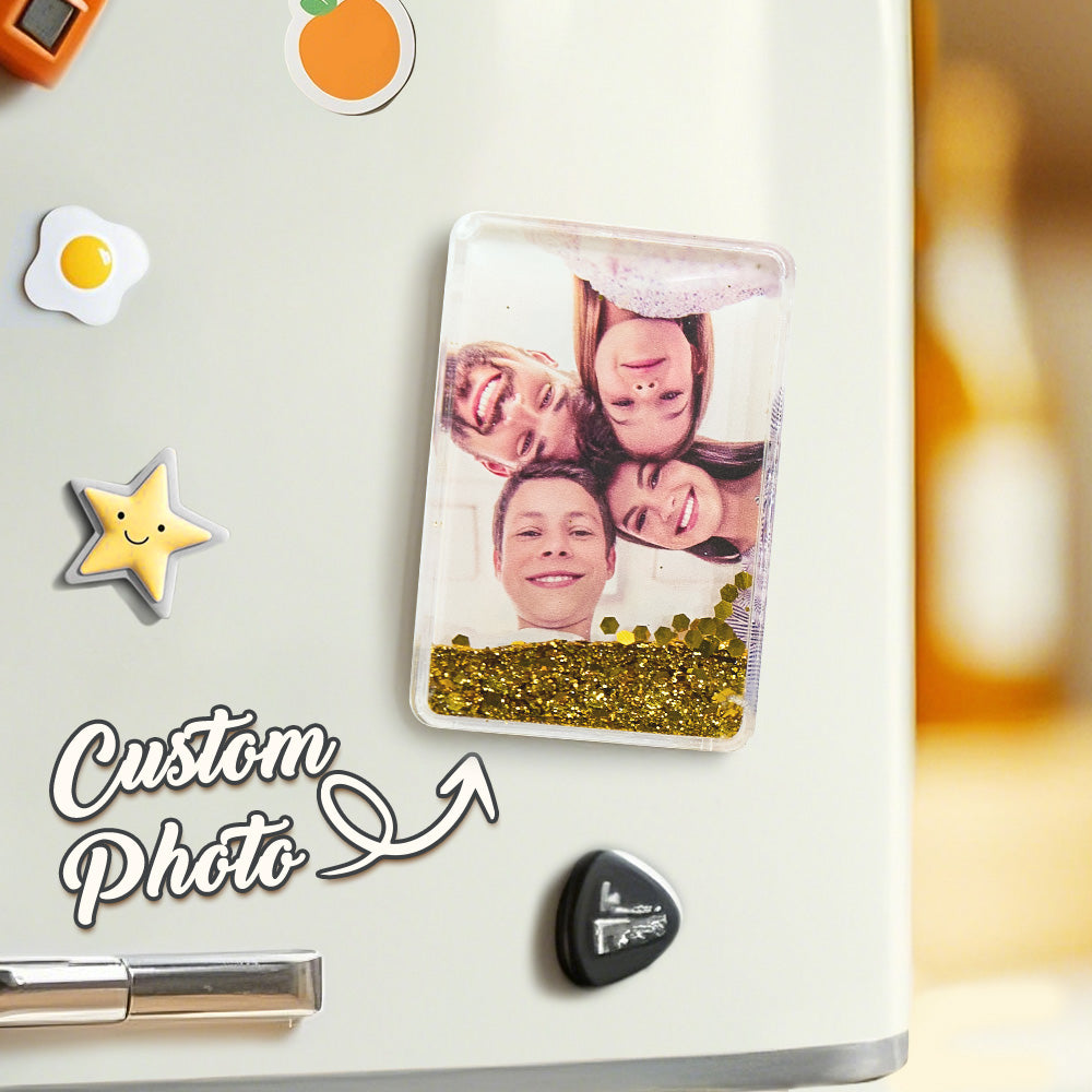Custom Quicksand Fridge Magnet Personalized Photo Refrigerator Magnet Home Decoration Birthday Gifts
