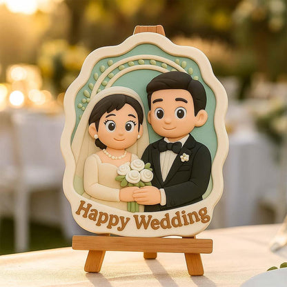Custom 3D Mini Figurine Decors with Wooden Holder Personalized Unique Home Decor Birthday Gift Wedding Gift Toy For Celebration