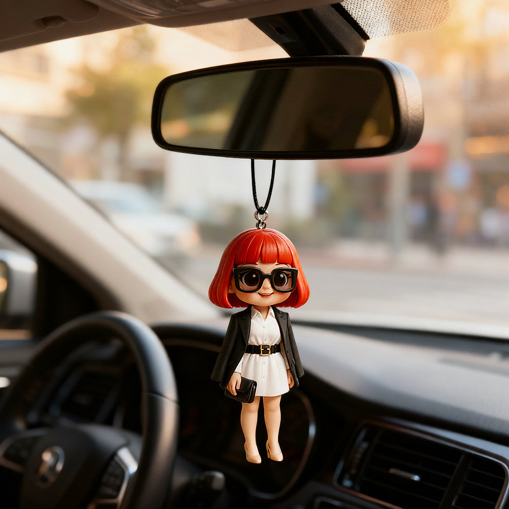 Custom 3D Mini Figure Character Car Hanging Ornament Personalized Car Decoration Unique Birthday Gift Valentines Gift