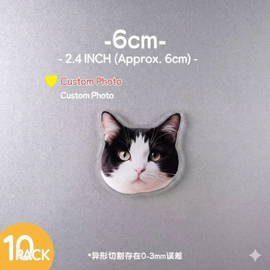 Custom Pet Face Fridge Magnets - Personalized Acrylic Fridge Decor, Waterproof & Scratch-Resistant