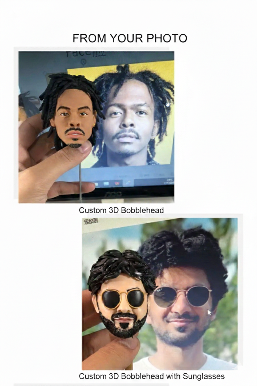 Custom 3D Personalized Bobblehead Figurine - Handmade Polymer Clay Statues from Your Photo, Unique Anniversary, Wedding & Birthday Gift
