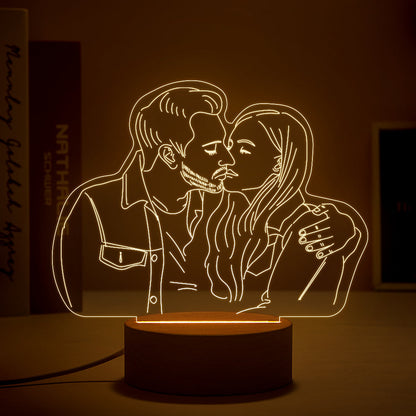 Anniversary Gifts Custom 3D Photo Lamp Personalized Night Light