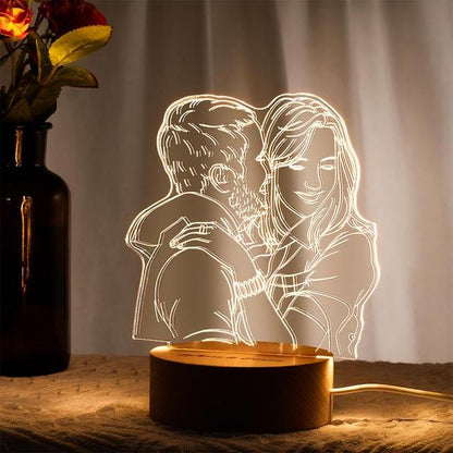Anniversary Gifts Custom 3D Photo Lamp Personalized Night Light