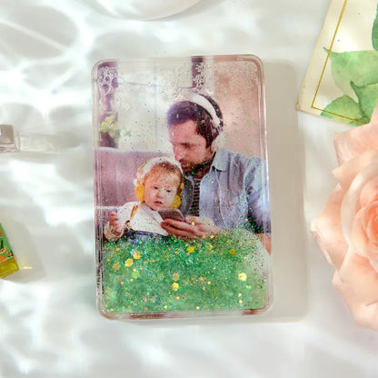 Custom Quicksand Fridge Magnet Personalized Photo Refrigerator Magnet Home Decoration Birthday Gifts