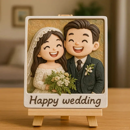 Custom 3D Mini Figurine Decors with Wooden Holder Personalized Unique Home Decor Birthday Gift Wedding Gift Toy For Celebration