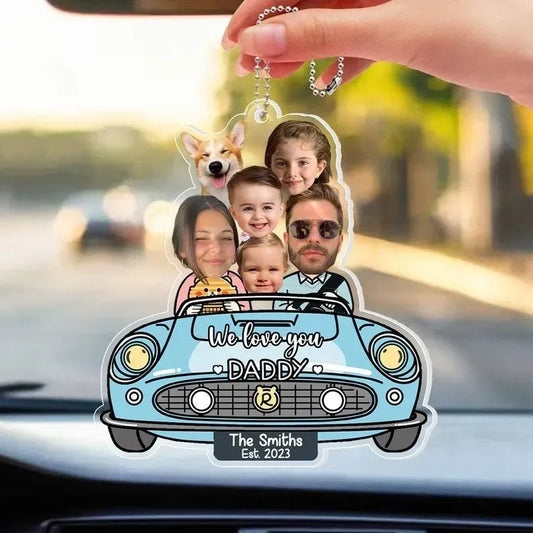Custom Photo Drive Safe Daddy Ornament for Car Personalized Birthday Gift Idea for Daddy Customized Funny Gift